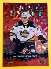 MATTHEW SCHAEFER 2023-24 CHL UD PARALLEL RED /125 FIRST DRAFT FD-6 OTTERS ROOKIE