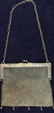 Antique German Silver Mesh Purse Art Deco Evening Bag Victorian Goth As Is