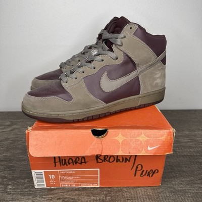 Size 10 - Nike Dunk High 2003 Huara Brown Purple - 304717-221 Rare