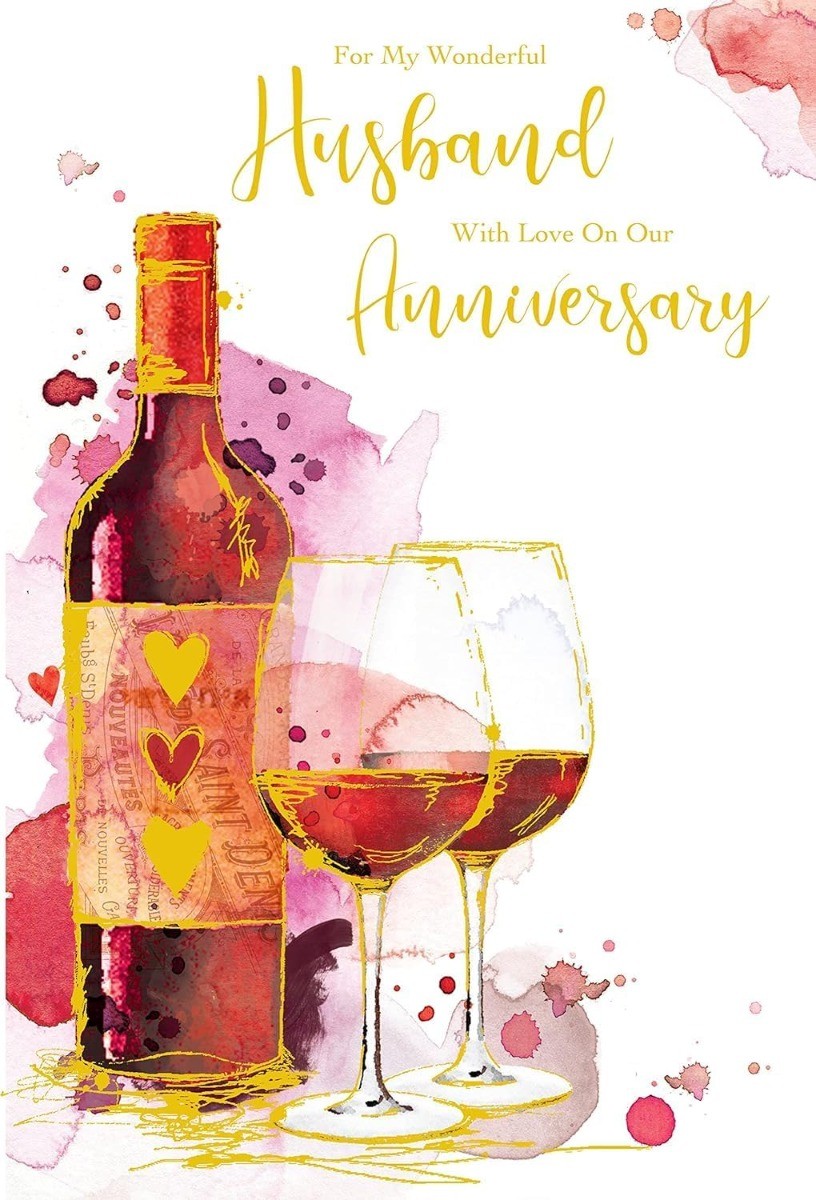 Husband On Our Anniversary Card. 23x15cm