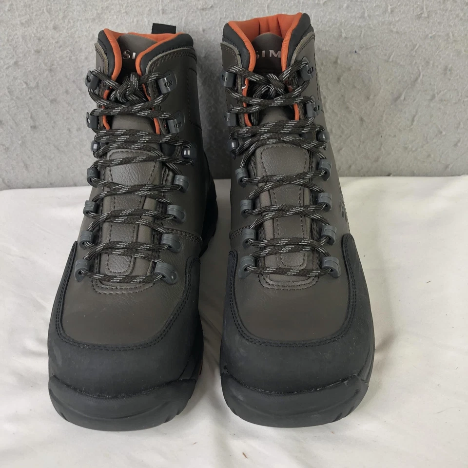 Botas de Vadeo Simms Para Hombres 8 Gris Negro Suela de Goma Con Cordones Pesca con Mosca Vadeador Foto 3 de 4