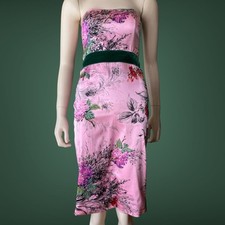 Dolce Gabbana VTG Floral Evening Silk Stretch Dress Size S
