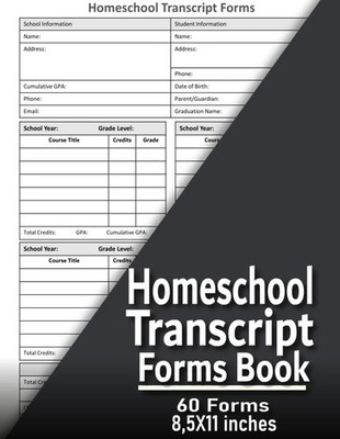 Homeschool Transcript Forms Book: Home School Transcript Form | Record Student A
