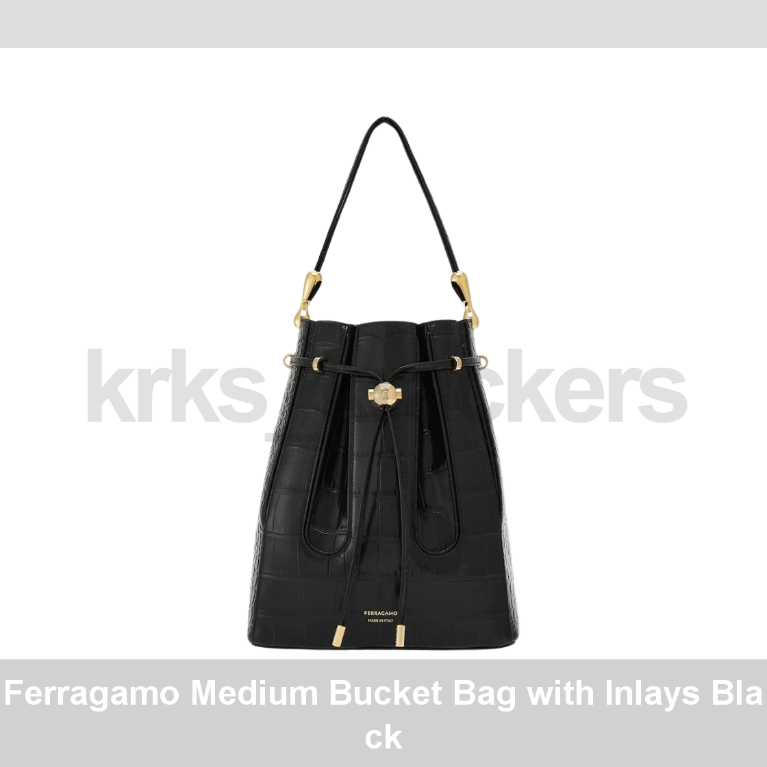 【FERRAGAMO】MEDIUM BUCKET BAG Ferragamo Medium Bucket Bag with Inlays Black | eBay