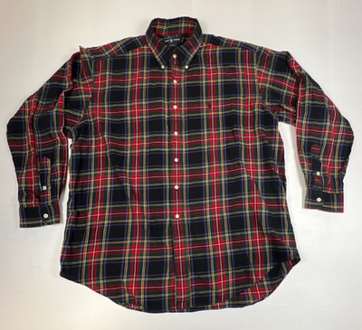 Ralph Lauren Blake Men XL Plaid Button Down Shirt Multicolor Cotton Tartan Logo