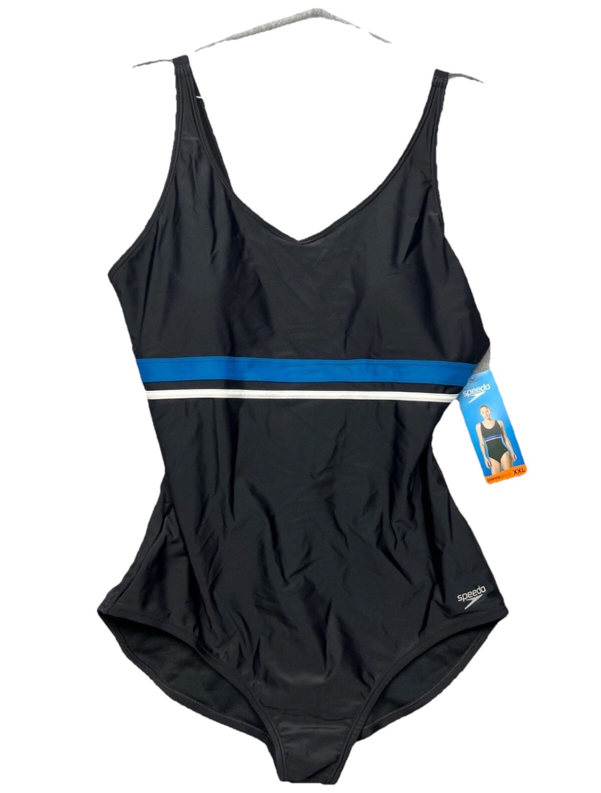 Speedo Empire Splice Swimsuit One Piece Womens Plus 2X Black Stretchy ...