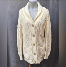 Vintage Ivory cableknit cardigan sweater sz 38 Women  s