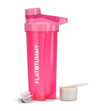Protein Shaker Bottle with Storage - Pink Blender Bottle Shaker 20oz - Protei...