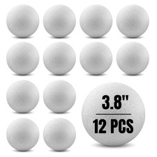 Hygloss Round Foam Balls for Crafts - 3.8-Inch White Craft Foam XPS for Arts S