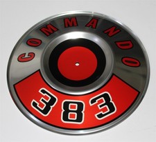 New Mopar Red 383 Commando Air Cleaner Pie Tin New Mopar Red 383 Commando Air Cleaner Pie Tin
