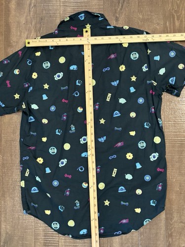 Camisa Abotonada Iconos Pixar Parques Disney Grande Unisex Azul S/S Estilo Hawiiano D6 - Imagen 7 de 7