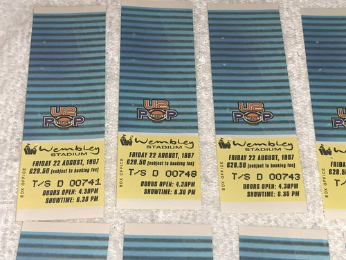 U2 BOX OFFICE 10 KONZERT TICKET STUBS und PASS BONO U 2 POPMART WEMBLEY STADION - Bild 2 von 11