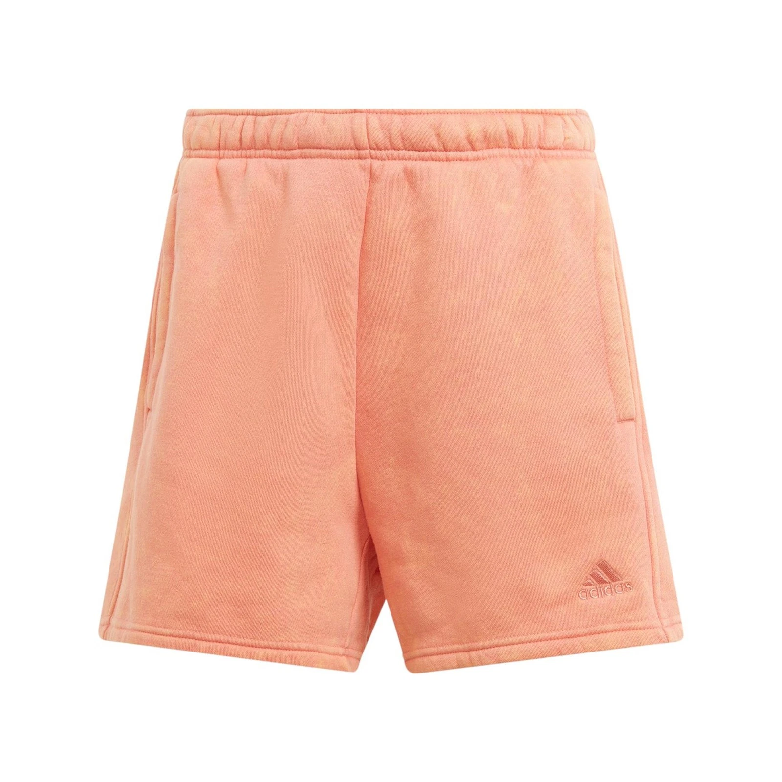 adidas WOMEN'S ALL SZN FLEECE WASHED SWEAT SHORTS PEACH ORANGE SUMMER NEW BNWT M