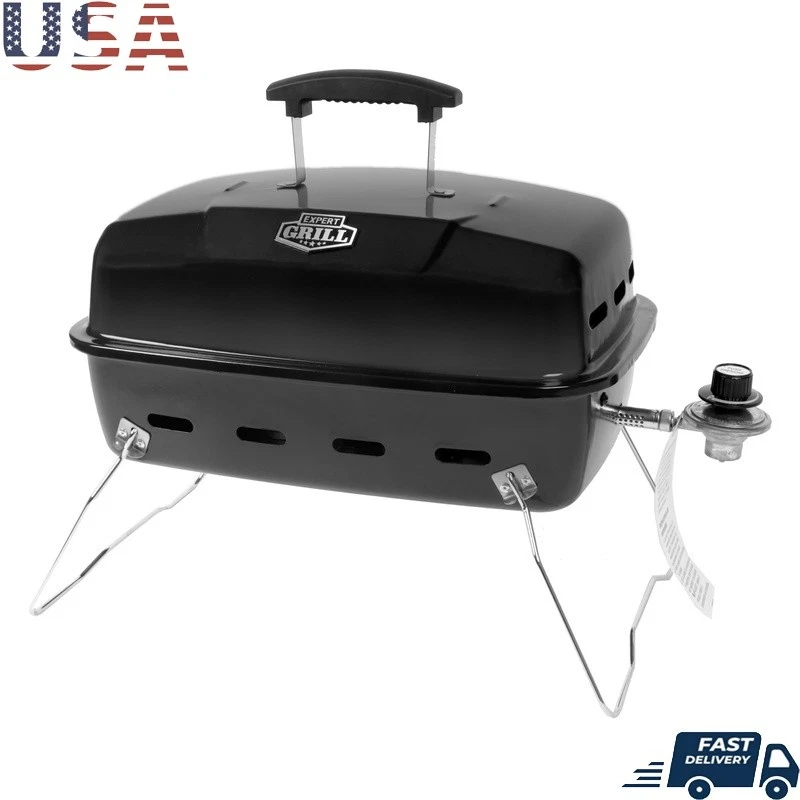 Portable 10000 BTU Propane Gas Grill 1 Burner Tailgating Camping Grill Station
