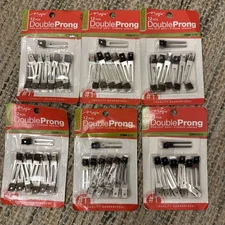 Lot Of 6 Magic Double Prong Silver Metal Hair Styling Clips 12pcs