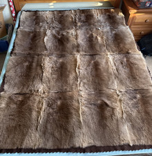 Vintage Real Kangaroo Skin Blanket From Brisbane 77”x 59”