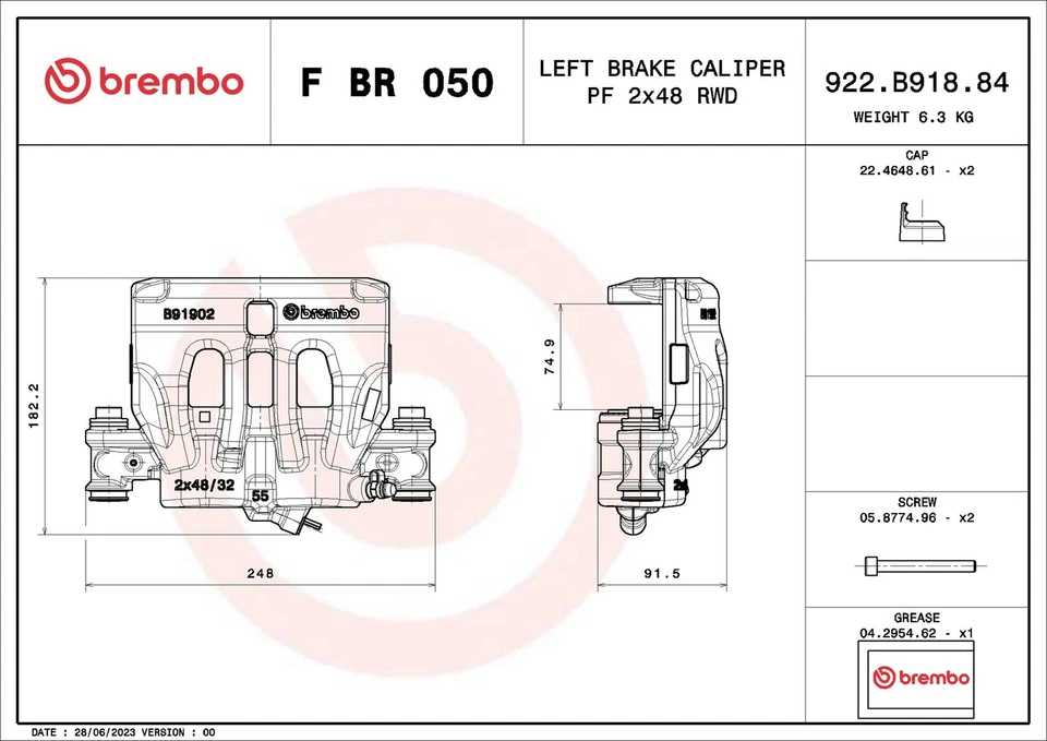Pinza de freno para MERCEDES VITO W447 2.2D delantera izquierda 2014 en Brembo 4474200083 Foto 3 de 4
