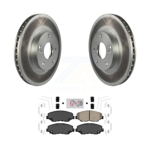 Front Coated Disc Brake Rotors And Ceramic Pads Kit For Honda Civic CR-Z - Picture 7 of 11