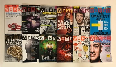 WIRED magazine 2011 Complete Year- Vol 19 Jan-Dec 12 issues Jeff Bezos