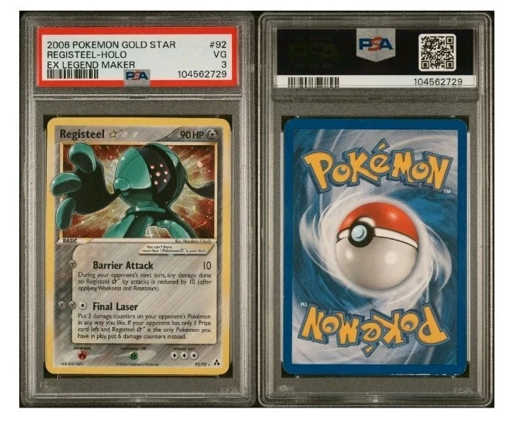 2006 Pokemon Gold  Star EX LEGEND MAKER  #92 REGISTEEL HOLO PSA 3 - Image 3 of 3