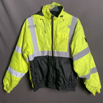 Tingley Bomber Jacket Mens Extra Extra Large Yellow Hood Pocket Hi Viz Neon
