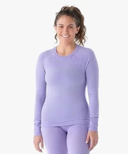 $110 Smartwool Women’s Merino Base Layer Crew Top- Ultra Violet-Medium- New Tags