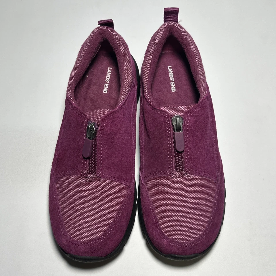 Zapato sin cordones Lands End aislado para todo clima gamuza púrpura sin usar, en caja, para mujer 6,5D Foto 2 de 4