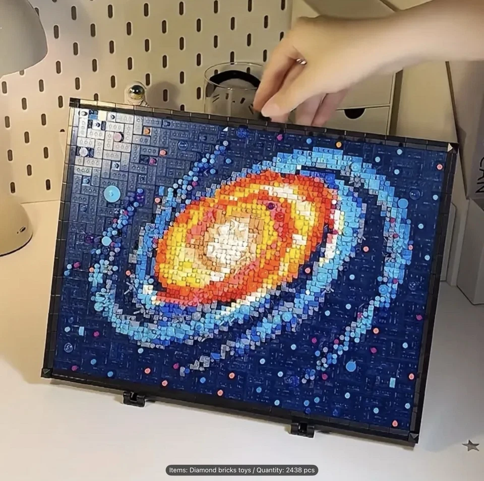 Juego de bloques de construcción de galaxia de la Vía Láctea - 2438 piezas ladrillos de diamante exhibición de arte espacial Foto 4 de 4