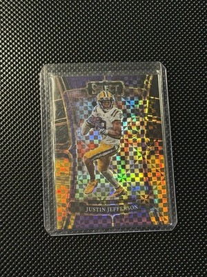 2023 Panini Select Draft Picks Justin Jefferson Black & Gold Squares Prizm /100