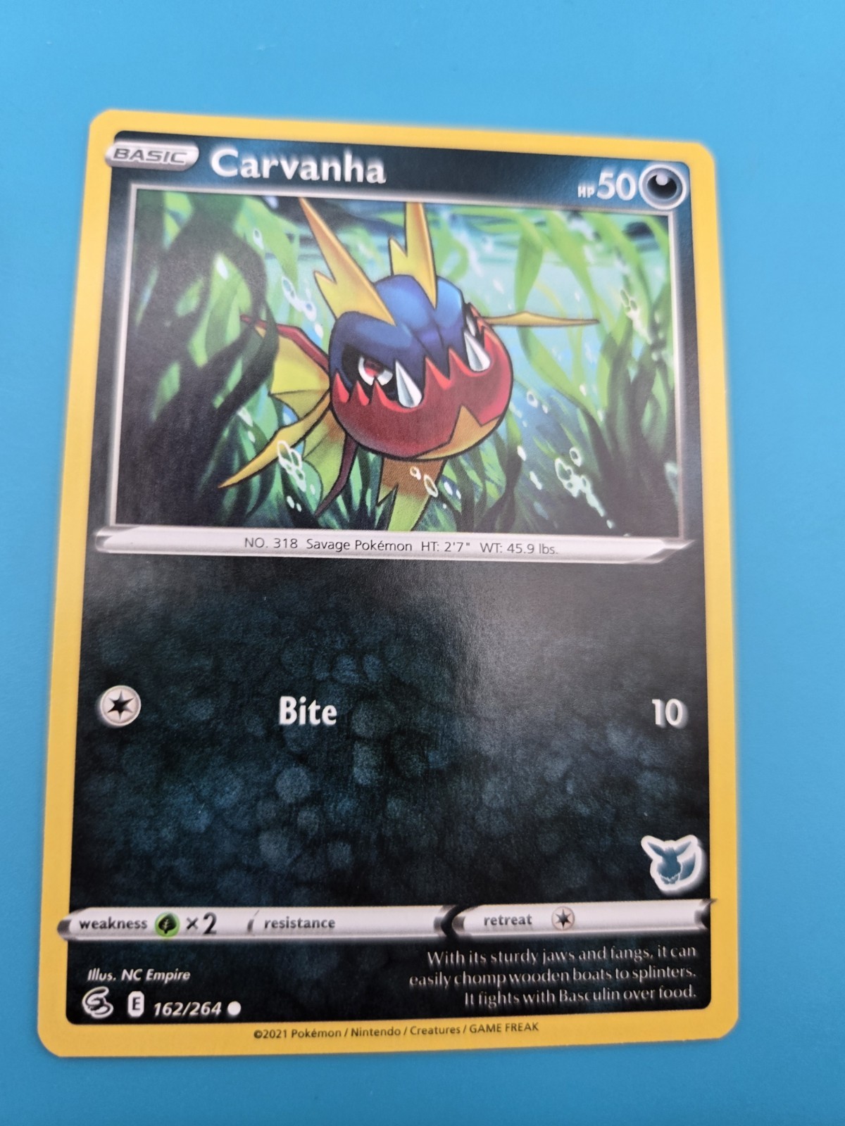 Pokemon Battle Academy - Carvanha 162/264 Eevee Stamp NM