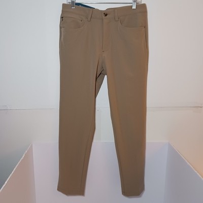 Haggar Active Series Slim Fit 5 Pocket Pants Mens Sz 32X30 Beige Quick Dry