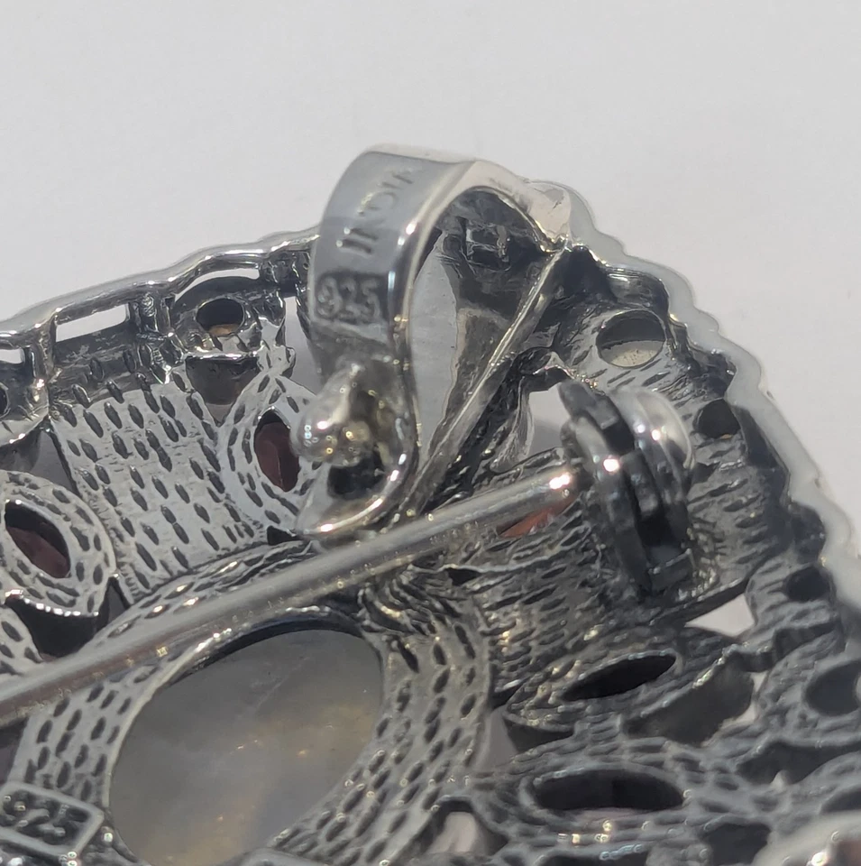 ** (NOS) Nicky Butler 925 S.Silver Moonstone/Multigem Brooch AP-08 - Image 4 of 4