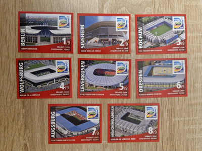 Panini Germany 2011 FIFA Womens World Cup : Acht Rewe Sticker der Stadien im Set