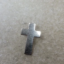 Cross Pinback Button Religious Faith Symbol Metal Double Clutch