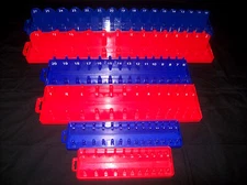 6 GRIP TOOLS SOCKET TRAY RACK HOLDER RAILS 168 SOCKETS 1/4 3/8 1/2 DEEP SHALLOW