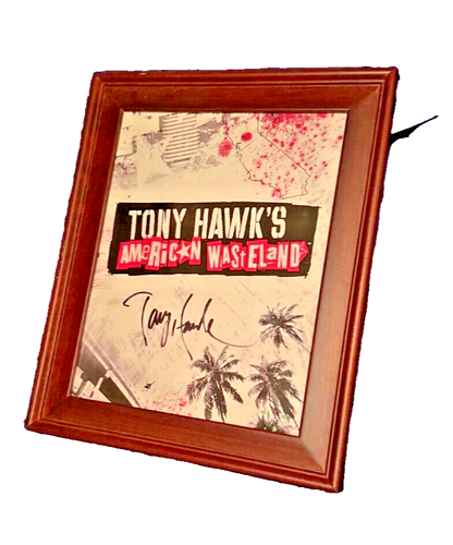 autographed tony hawk american wasteland video game poster-framed - Guarantee
