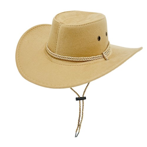 Cappello da cowboy vintage in pelle scamosciata stile britannico cappello da rancher western unisex - Foto 2 di 57