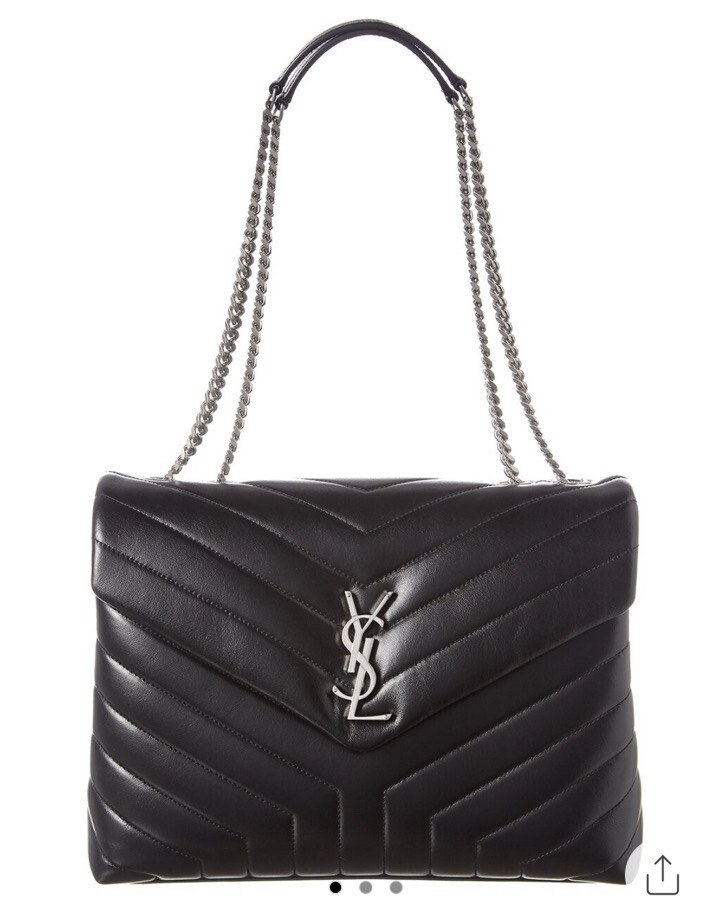 Borsa a tracolla catena in pelle Saint Laurent Loulou media materasso Y al dettaglio $3200