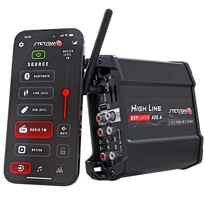 Stetsom HL 400.4 DSPLAYER Amplifier with DSP 2 Ohm 4 Channel 400W RMS Amp