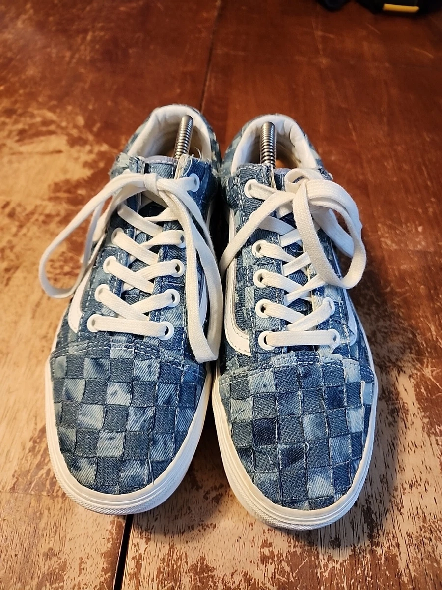 Denim checkered vans sale