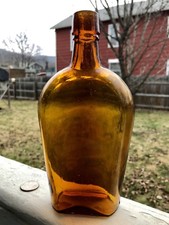 Antique Flask Puce Amber Look At This COLOR!