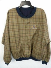 Vtg Roche Reversible V-neck Pullover Windbreaker Sz M Kelly Greens Course Logo