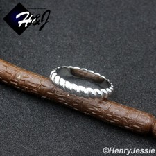 WOMEN SOLID 925 STERLING SILVER SIMPLE PLAIN TWIST BRAIDED BAND RING SR233