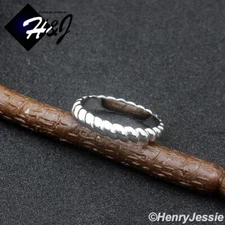 WOMEN SOLID 925 STERLING SILVER SIMPLE PLAIN TWIST BRAIDED BAND RING*SR233