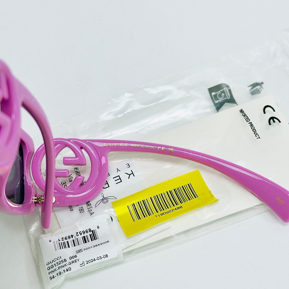 GUCCI Couture 1325 Pink GG Logo 006 Narrow Fashion Square