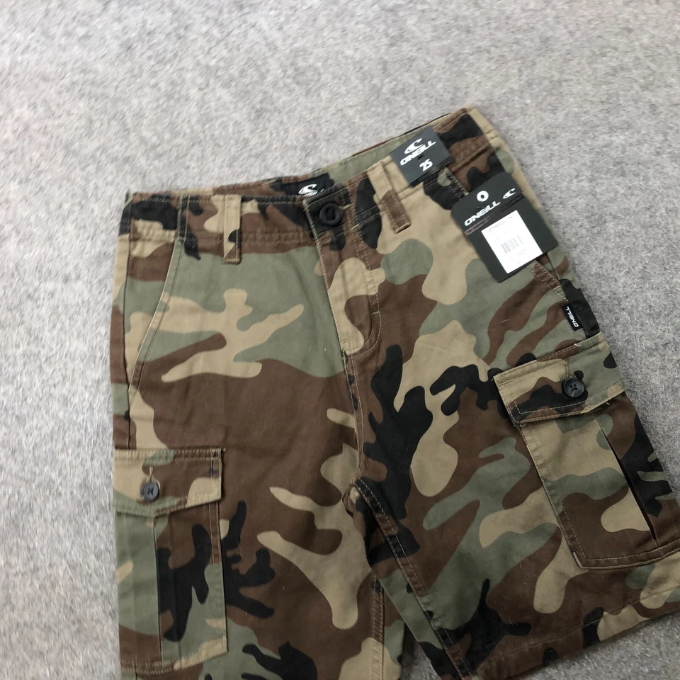 Pantalones Cortos ONeill Niños 25 Camuflaje Cinturón Bolsillos Carga Militar Excedente Foto 2 de 4