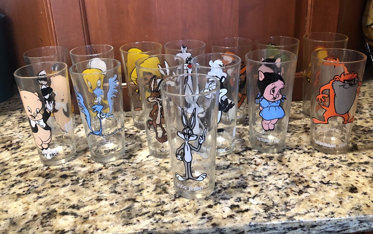 Vintage LOONEY TUNES 1973 Warner Bros Glasses Set of 14 Pepsi | eBay
