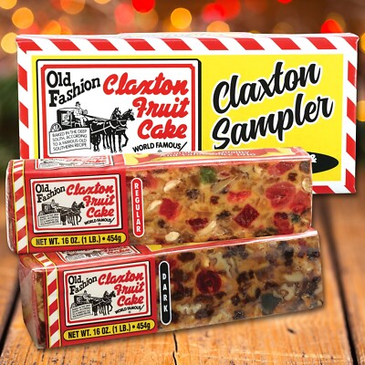 Claxton Fruit Cake - ''Claxton Sampler'' - 1 Lb. Each - Regular and Dark Recipe