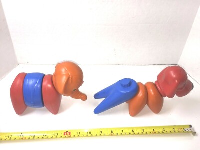 7 Vintage Plastic TUPPERWARE TUPPER TOY ZOO IT YOURSELF Toddler Animal Blocks