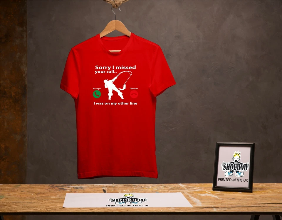 Fisherman Fishing T-Shirt Sorry I Missed Your Call I Was On My Other Line tee - Image 4 of 4
